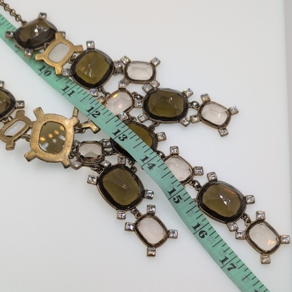 J. Crew Gold and Brown Bib Necklace with Intricate Metalwork - Picture 5 of 6